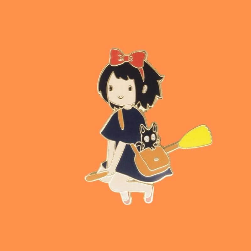 Cute Kiki Fly on Broomstick Pin Kikis Delivery Service Pin